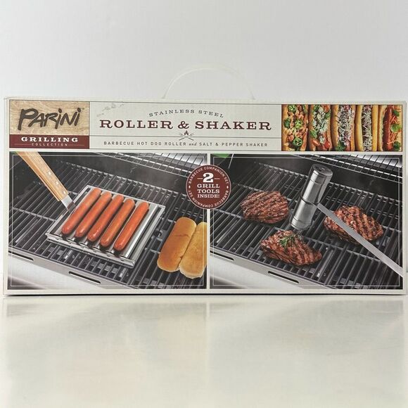 Parini Stainless Steel Barbeque hot dog roller & Salt and Pepper Shaker Grilling - Picture 1 of 16